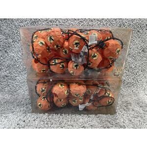 Happy Halloween Witch Flying Lantern Lights 2 Pack Bundle Orange Home Decor